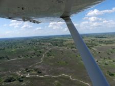 Survol du delta de l’Okavango, seul moyen de communication